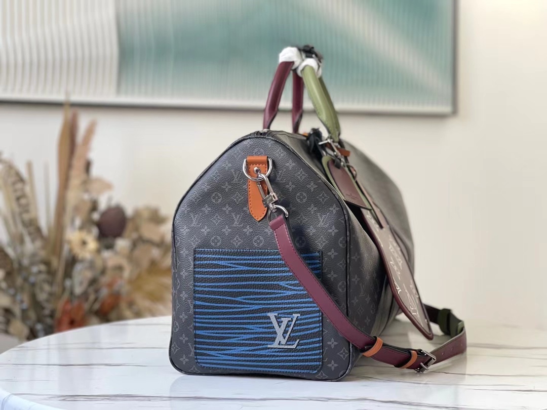 TOP Louis Vuitton LV Patchwork Keepall Bandoulière 50 Bag 50x29x23cm - 2 Color