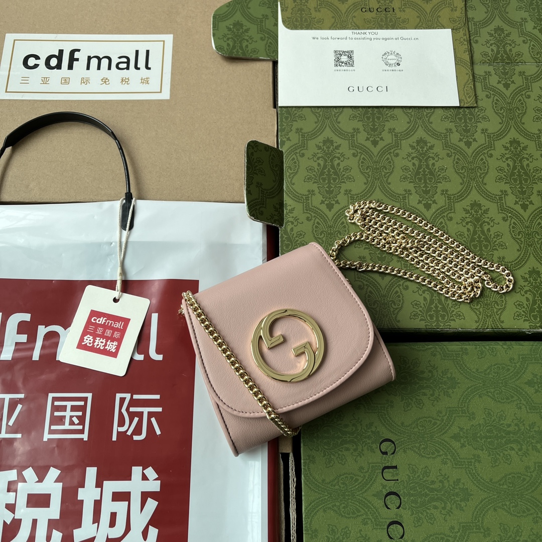 TOP GUCCI G*G  Blondie Hardware Chain Handbag 12.5*11*2.5 cm - Four Colors -GHW