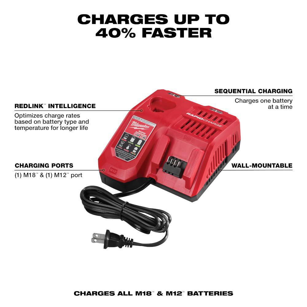 M12 and M18 12-Volt/18-Volt Lithium-Ion Multi-Voltage Rapid Battery Charger