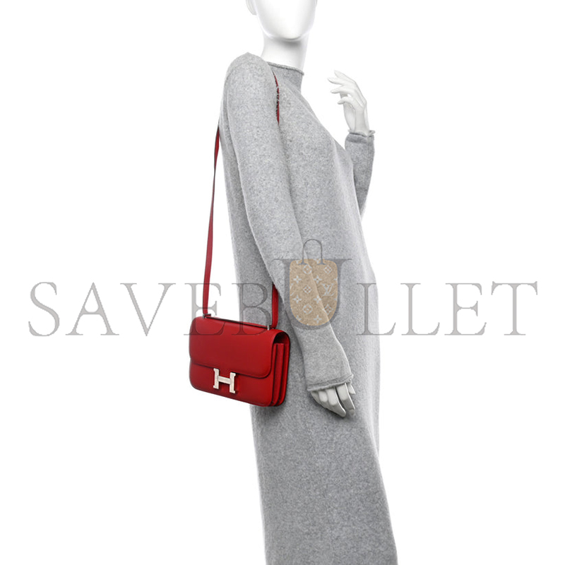 HERMES MASTER EPSOM CONSTANCE ELAN 25 ROUGE CASAQUE (25*15*4cm)
