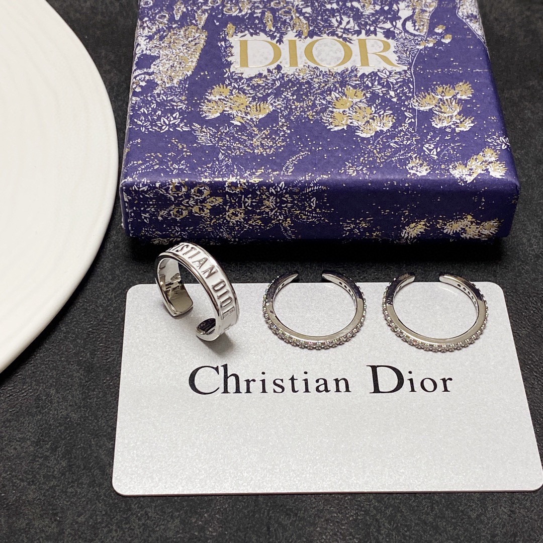 TOP Christian Dior set of three rings - Silver