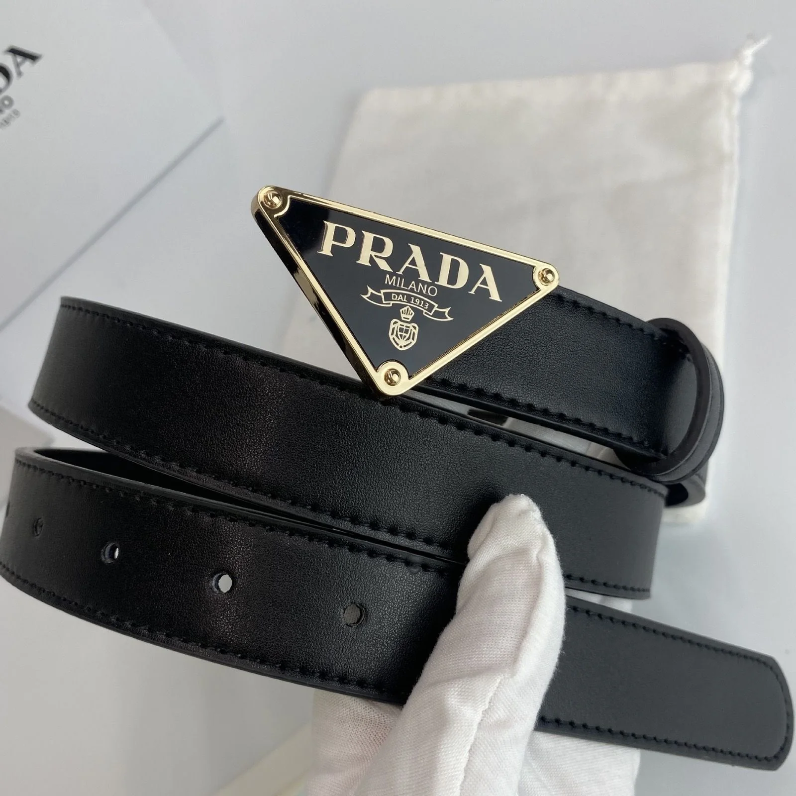 AAABELT Men Smooth Faux Leather Belt, Triangle Metal Plaque Pin Buckle Casual Waist Strap
