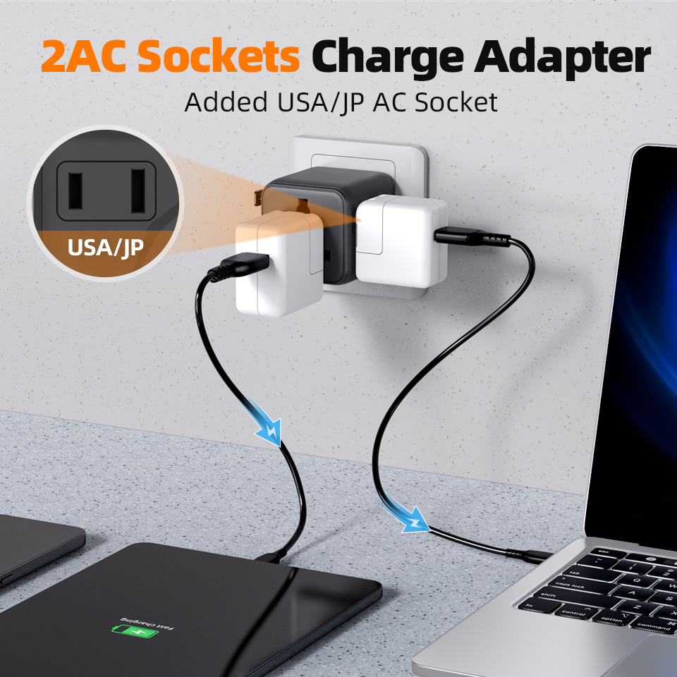Latest Compact 2AC Small Plug Adapters Traveler Worldwide Travel Adapter Universal Travel Adapter Small but Plugs for Women Traveling