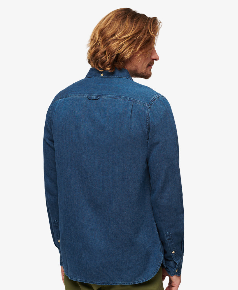 Organic Cotton Long Sleeve Denim Shirt | Rinse Wash