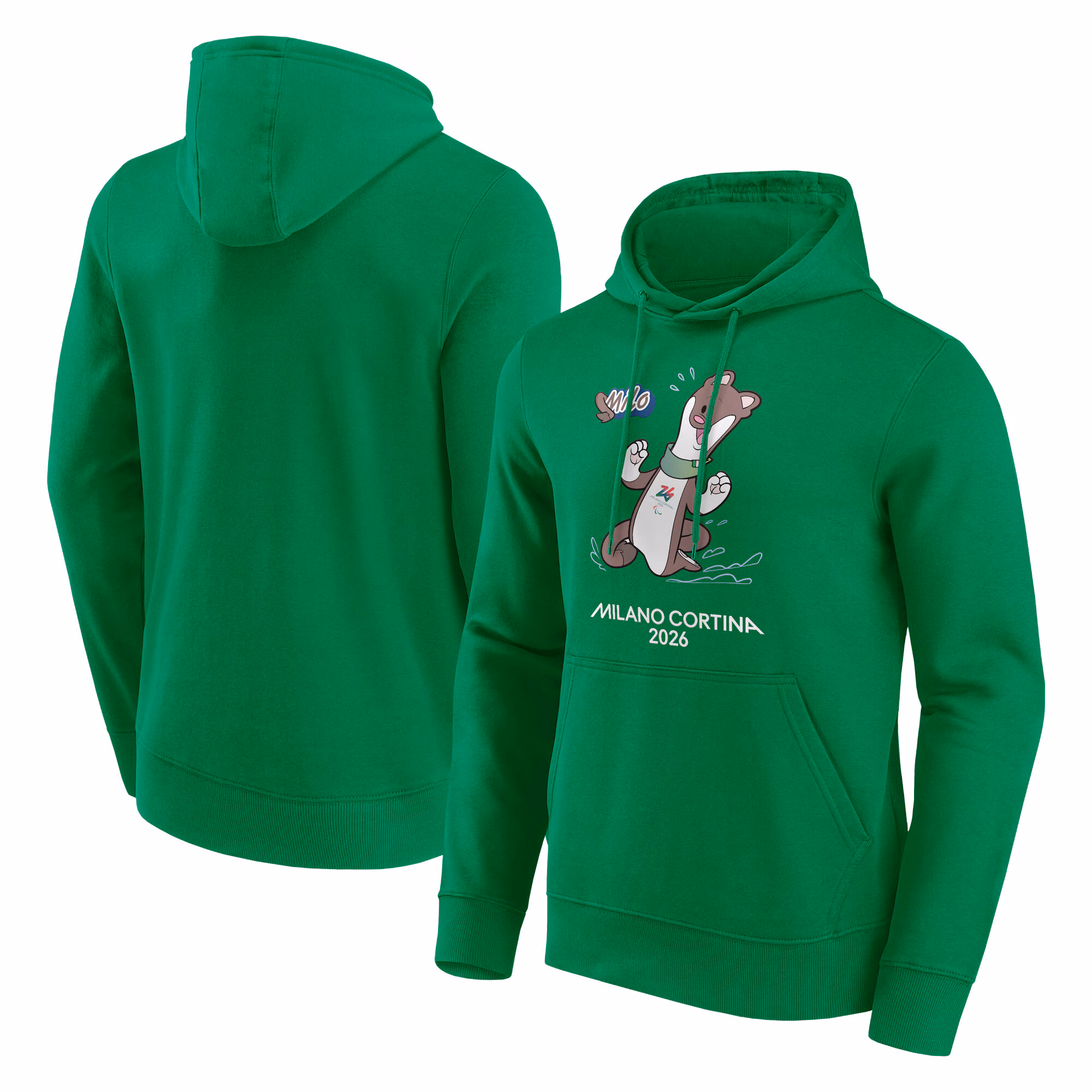 Milano Cortina 2026 Paralympics Mascotte Graphic Hoodie - Green