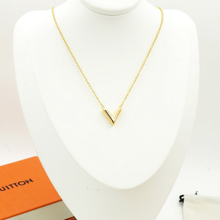 TOP Louis Vuitton LV V Necklace - Gold