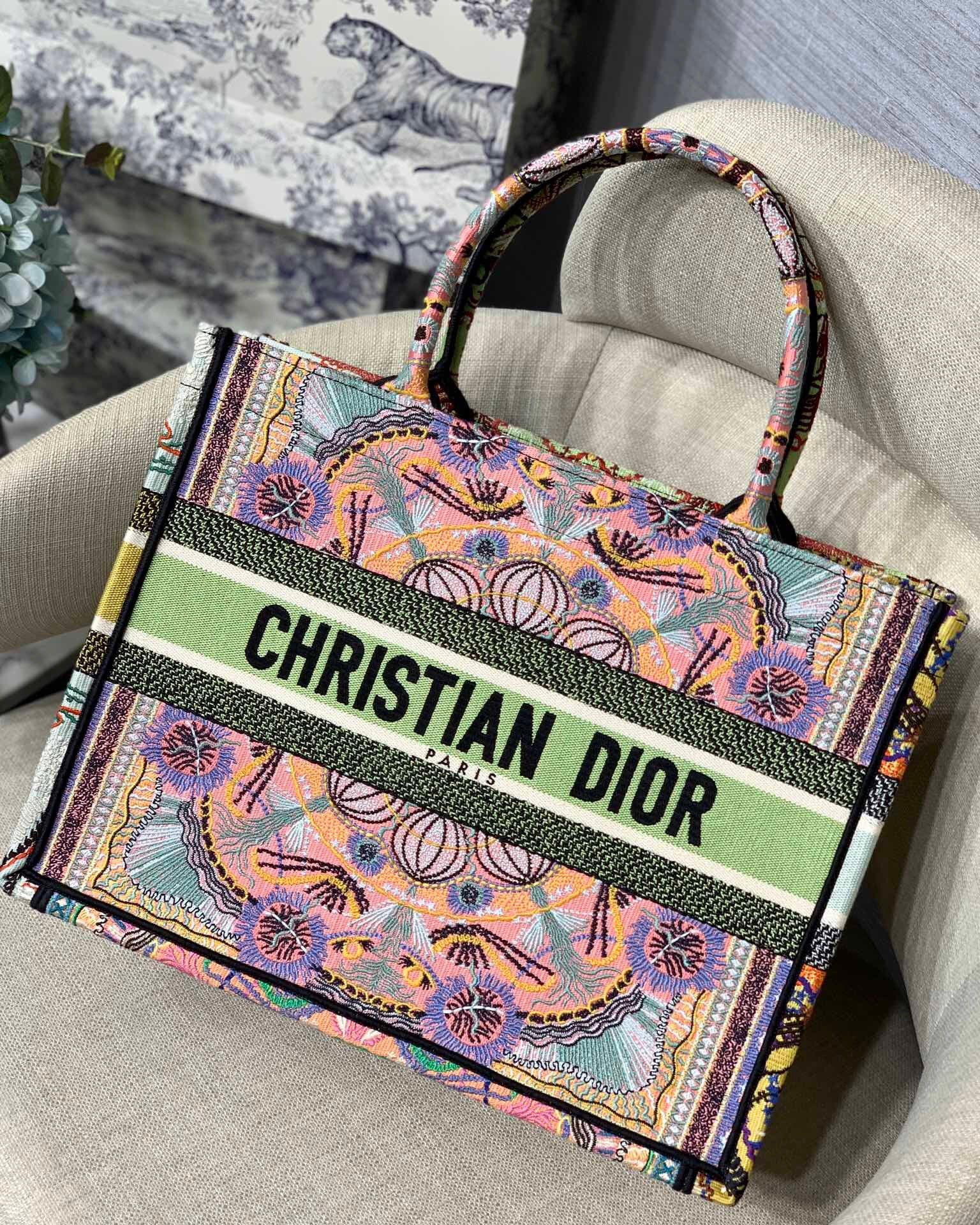 TOP Christian Dior Book Tote Bag 36.5x28x17.5cm/41.5x35x18cm- Multi Color