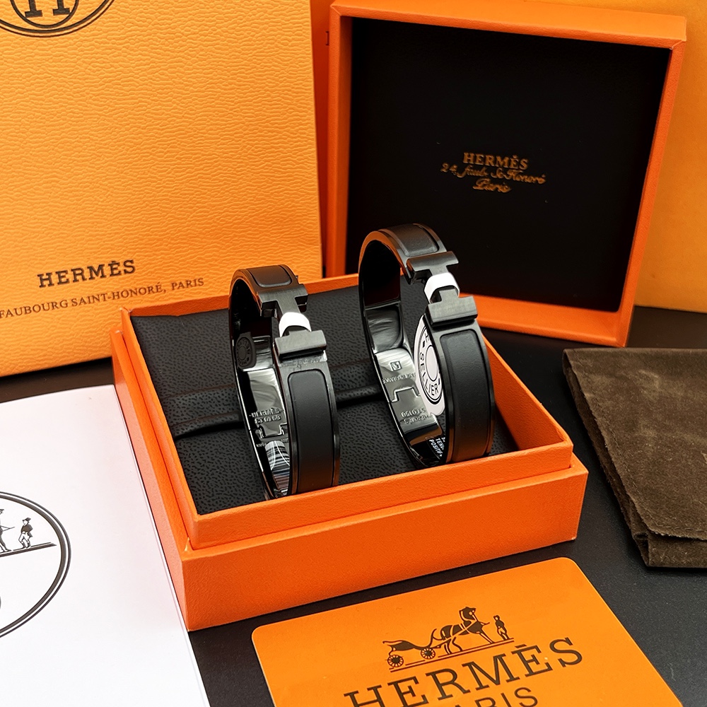 TOP HERMES H Logo Bracelet - 11 Colors