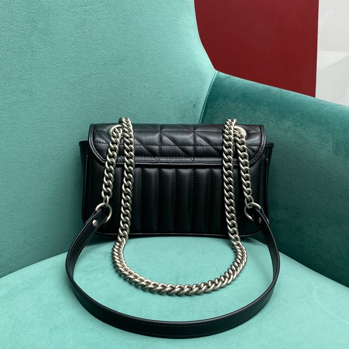 TOP GUCCI GG Marmont Bag Mini 22cm - Black w SHW