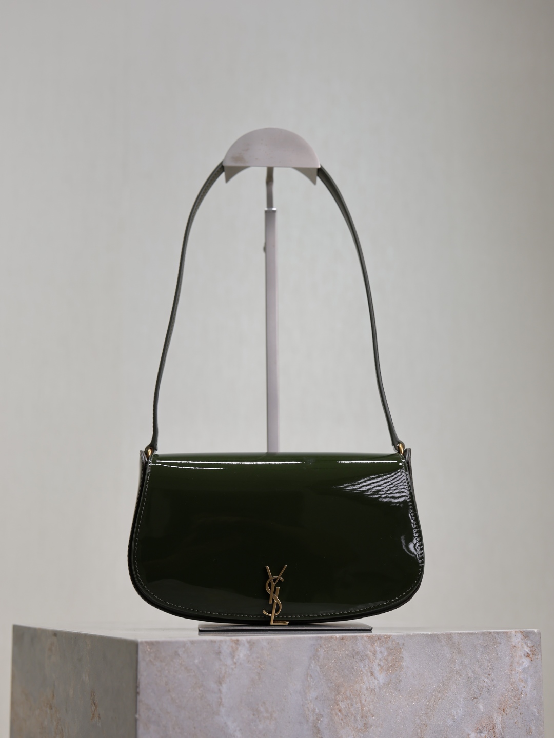 TOP Yves Saint Laurent YSL Voltaire Mini Patent Skin Underarms Bags 17.5×13.5×5cm - Green&GWH