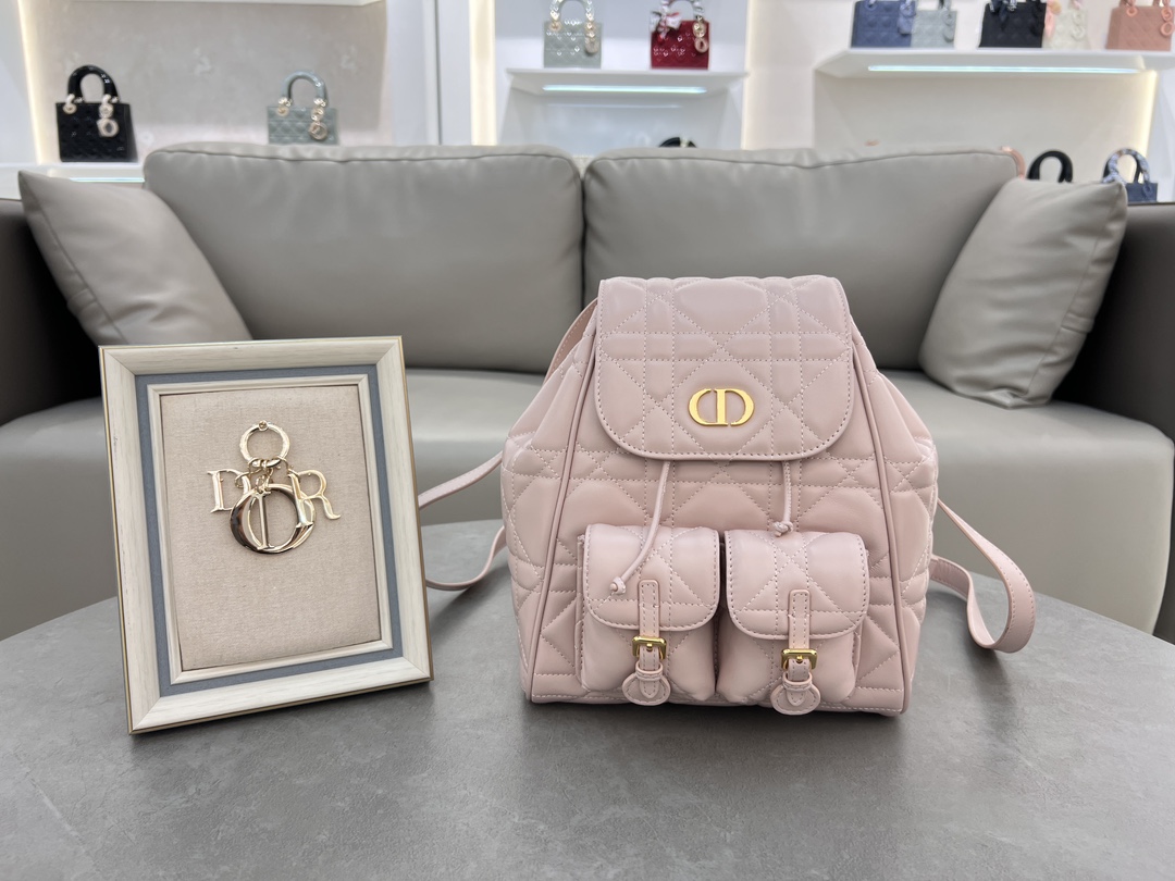TOP Christian Dior Medium Dior Caro Backpack 23×26.7×12.5cm -5 Colors