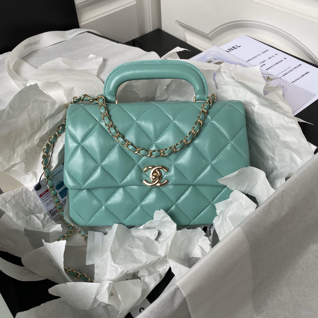 TOP CHANEL Oil Wax Handle Cover Bags 14×20×7am/18×25×8cm - 3 Colour&GHW