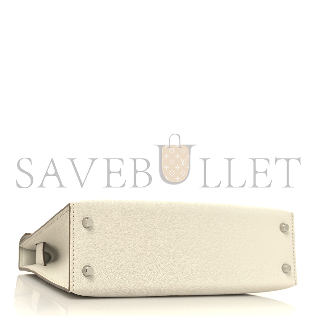 HERMÈS CHEVRE MYSORE MINI KELLY II MUSHROOM (19*12*5.5cm)