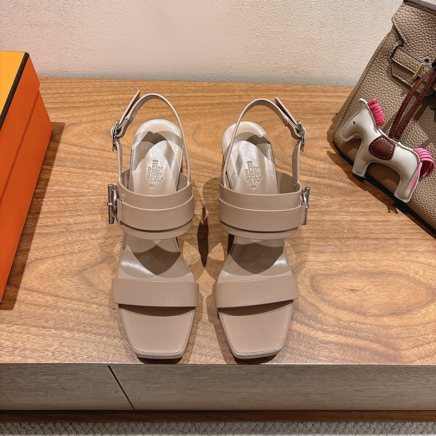 TOP HERMES High Heels Sandals - Khaki