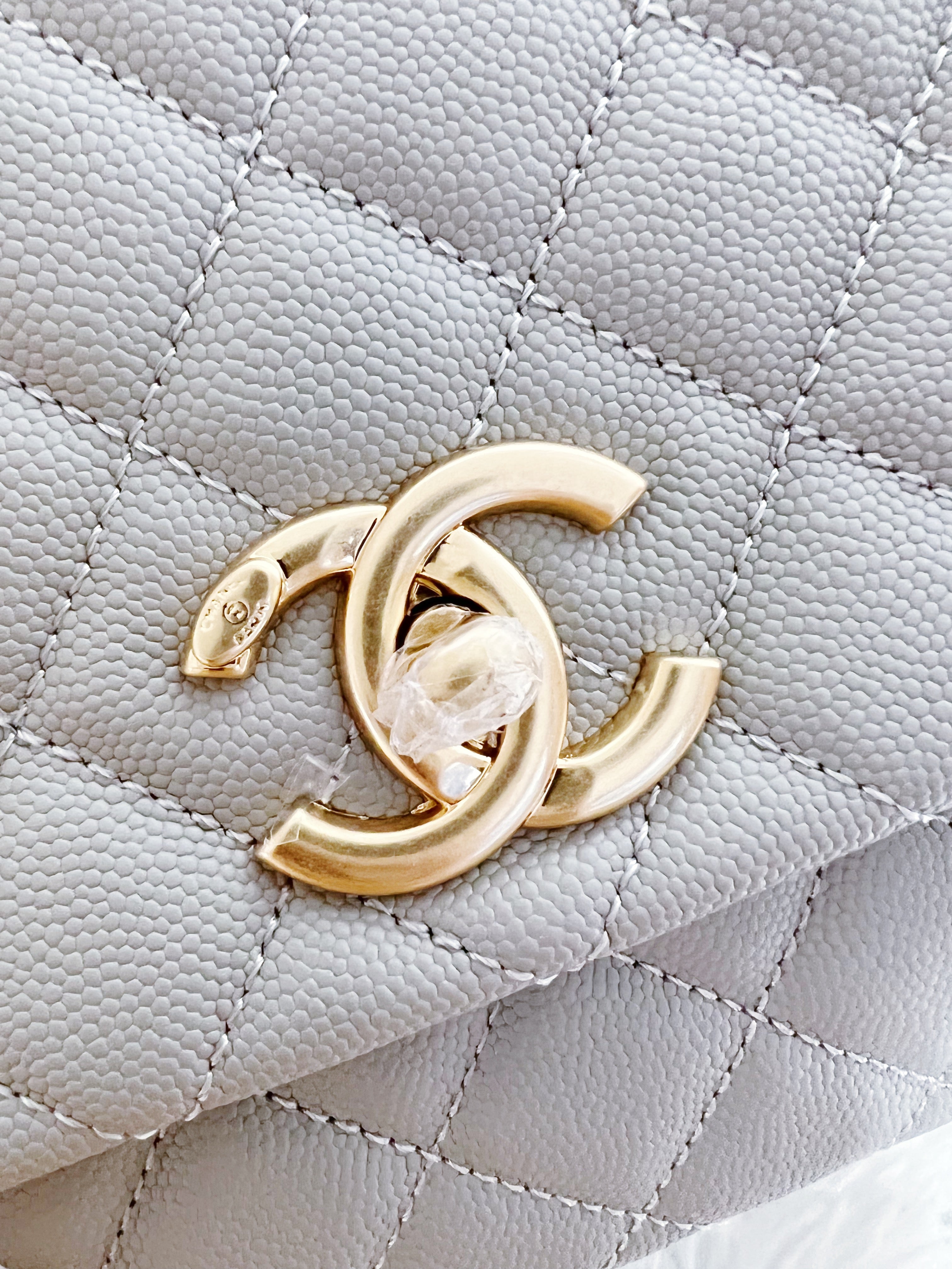 TOP Chanel Top Handle Medium Bag 18x29X12CM - Grey & GHW