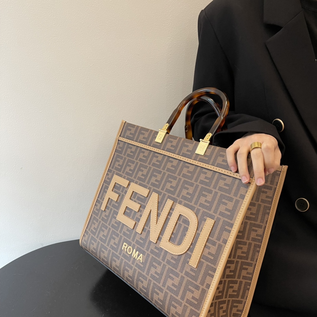 TOP FENDI Sunshine Shopper bags 35x31x17cm - Brown