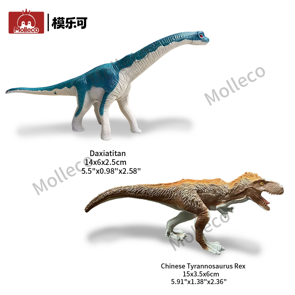 Molleco Dinosaur Figure Toys for Kids and Children Daxiatitan+Sinotyrannus CP0160