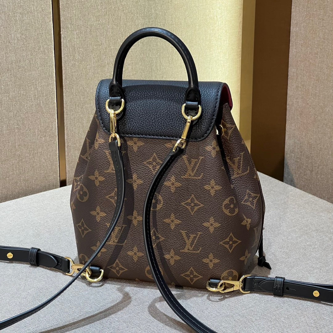 TOP Louis Vuitton LV L*V Montsouris Monogram BB Backpack 17/20/10.5cm - Black