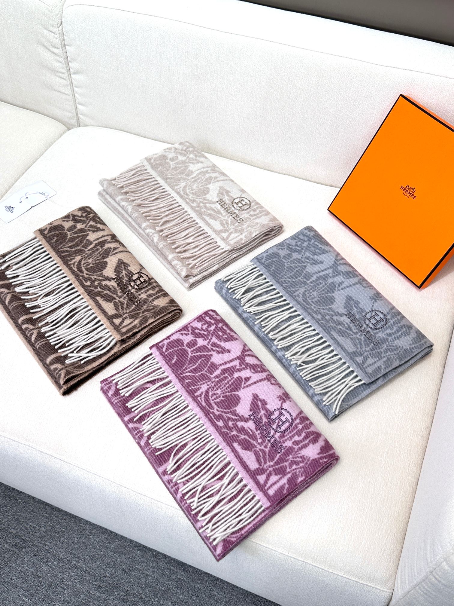 TOP HERMES Cashmere Scarf 30 x 180 cm - 4 Colors