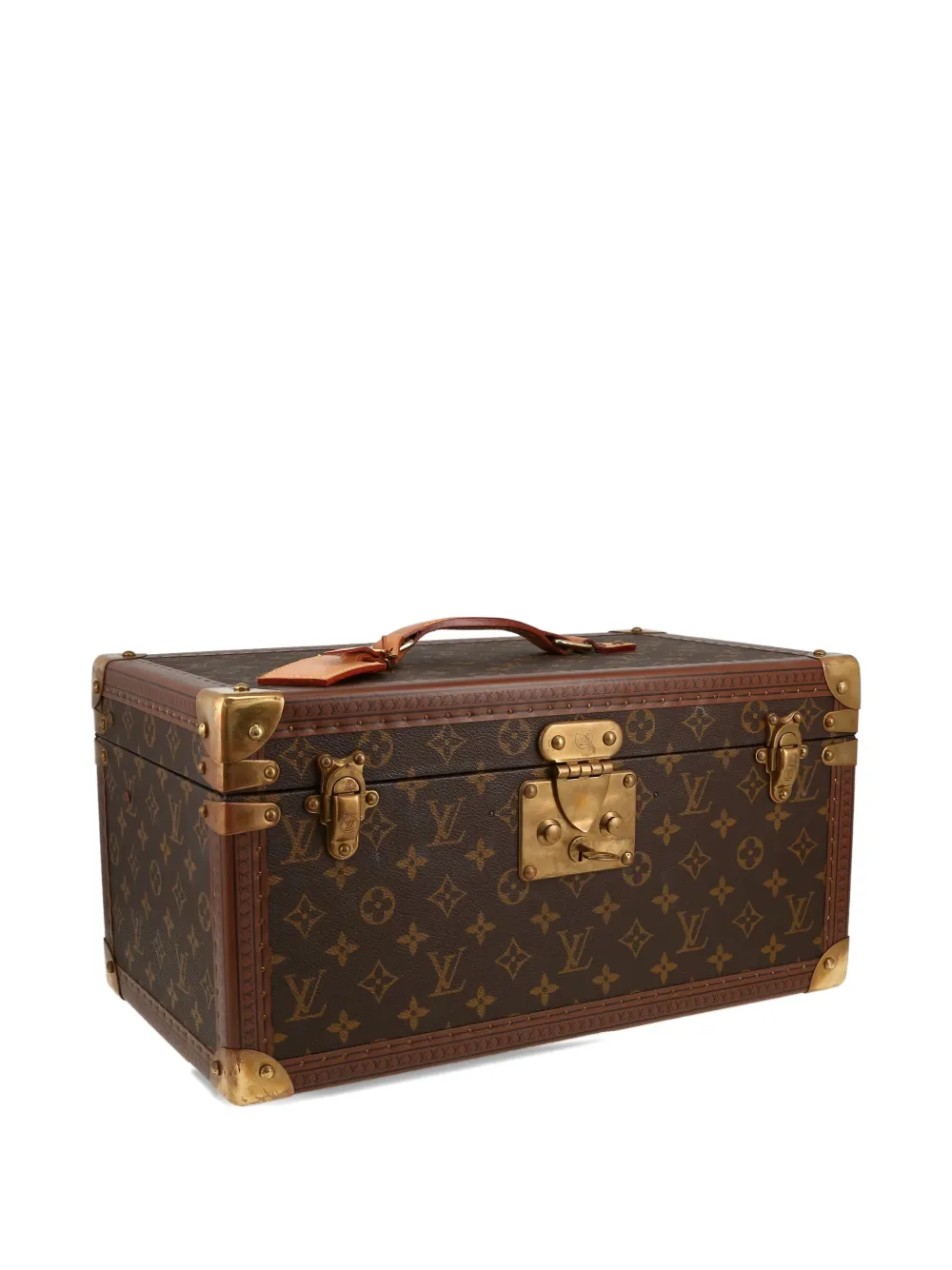 TOP Louis Vuitton LV MONOGRAM CANVAS BOITE BOUTEILLES TRUNK WITH BRASS HARDWARE 40 x 20 x 22 cm - Brown