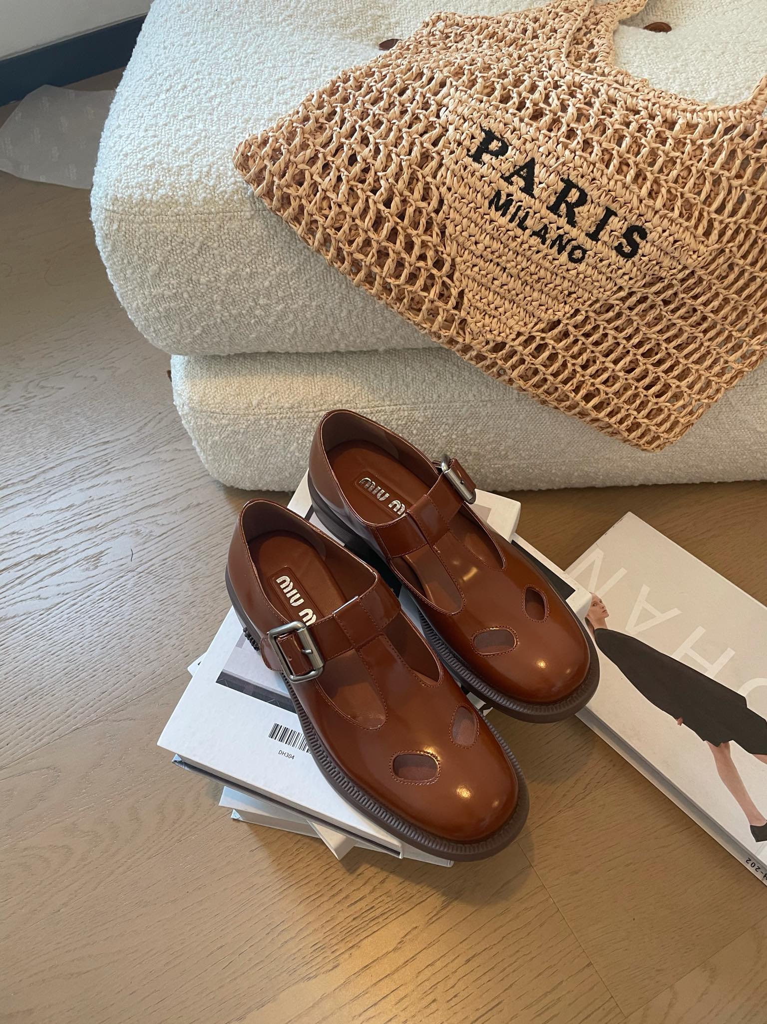 TOP Miu Miu Hollow Block Heel Loafers - 3 Color