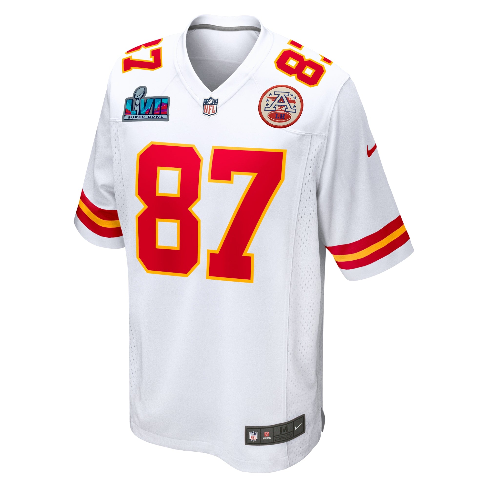 Travis Kelce Kansas City Chiefs  Super Bowl LVII Patch Away Game Jersey - White