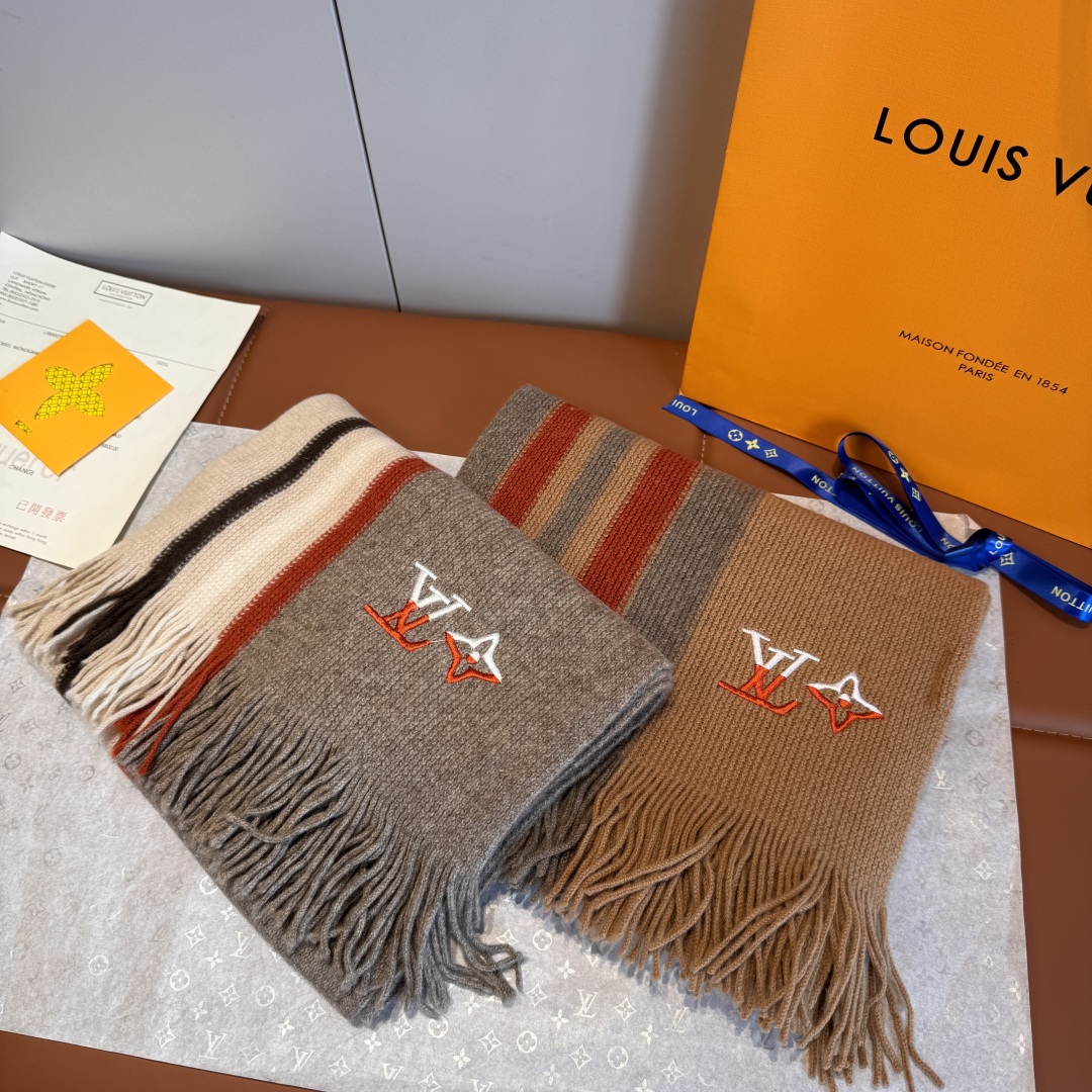 TOP Louis Vuitton LV Cashmere Scarf 28x180cm- 2 Color