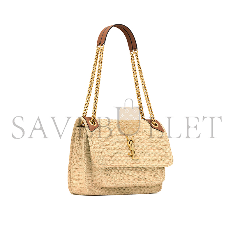 YSL NIKI MEDIUM IN RAFFIA 838875GAAFY2791 (28*20*8.5cm)