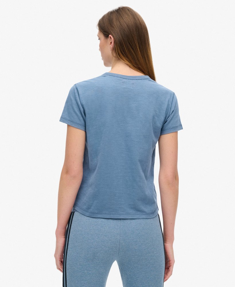 Athletic Graphic Fitted Tee | Wedgewood Blue Slub