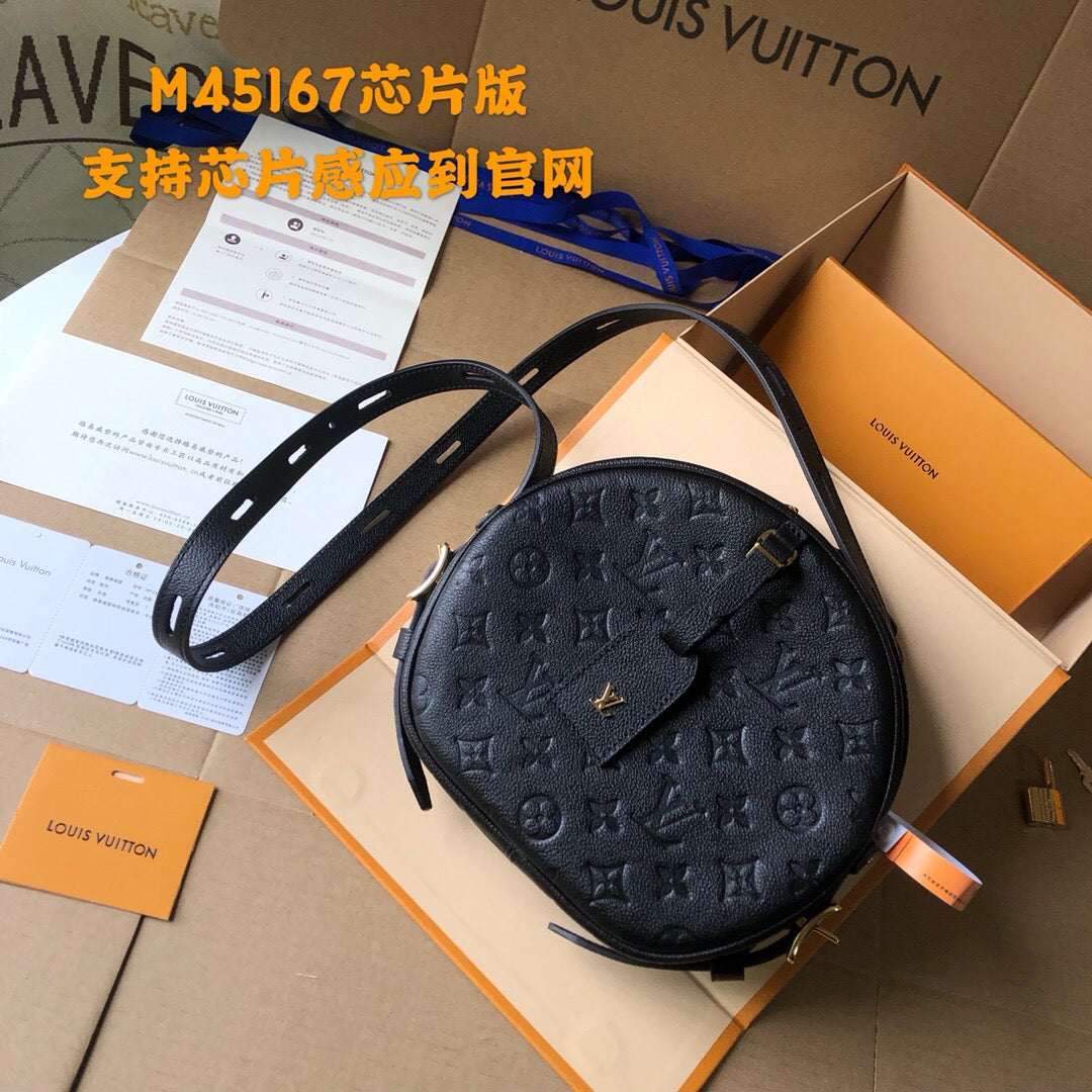TOP Louis Vuitton LV Empreinte Boite Chapeau Souple Bag 20 x 22.5 x 8 cm- Black