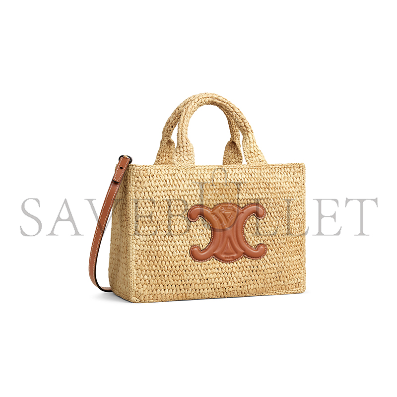 CELINE SMALL CABAS THAIS IN RAFFIA AND CALFSKIN 116302FF7.04LU (27*19*13cm)