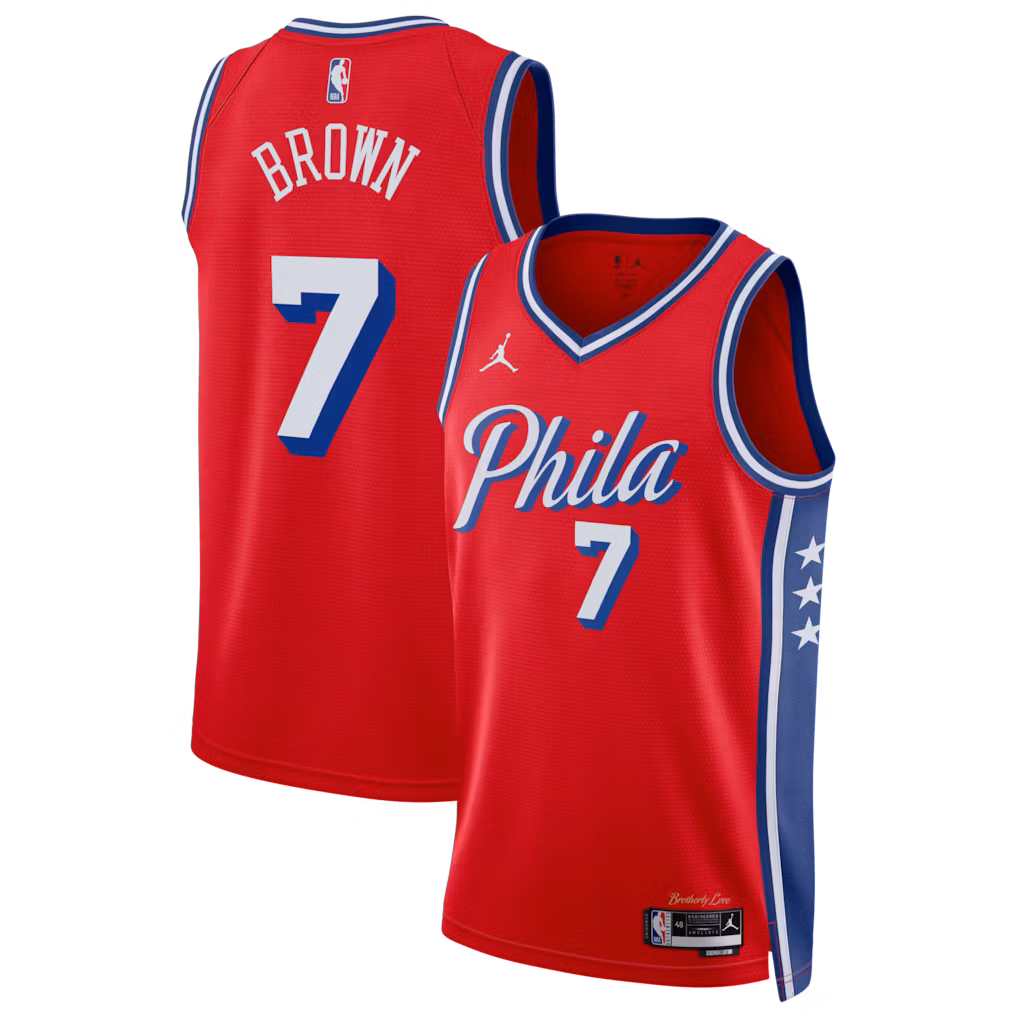 Philadelphia 76ers Jaylen Brown Red Jersey - Statement Edition