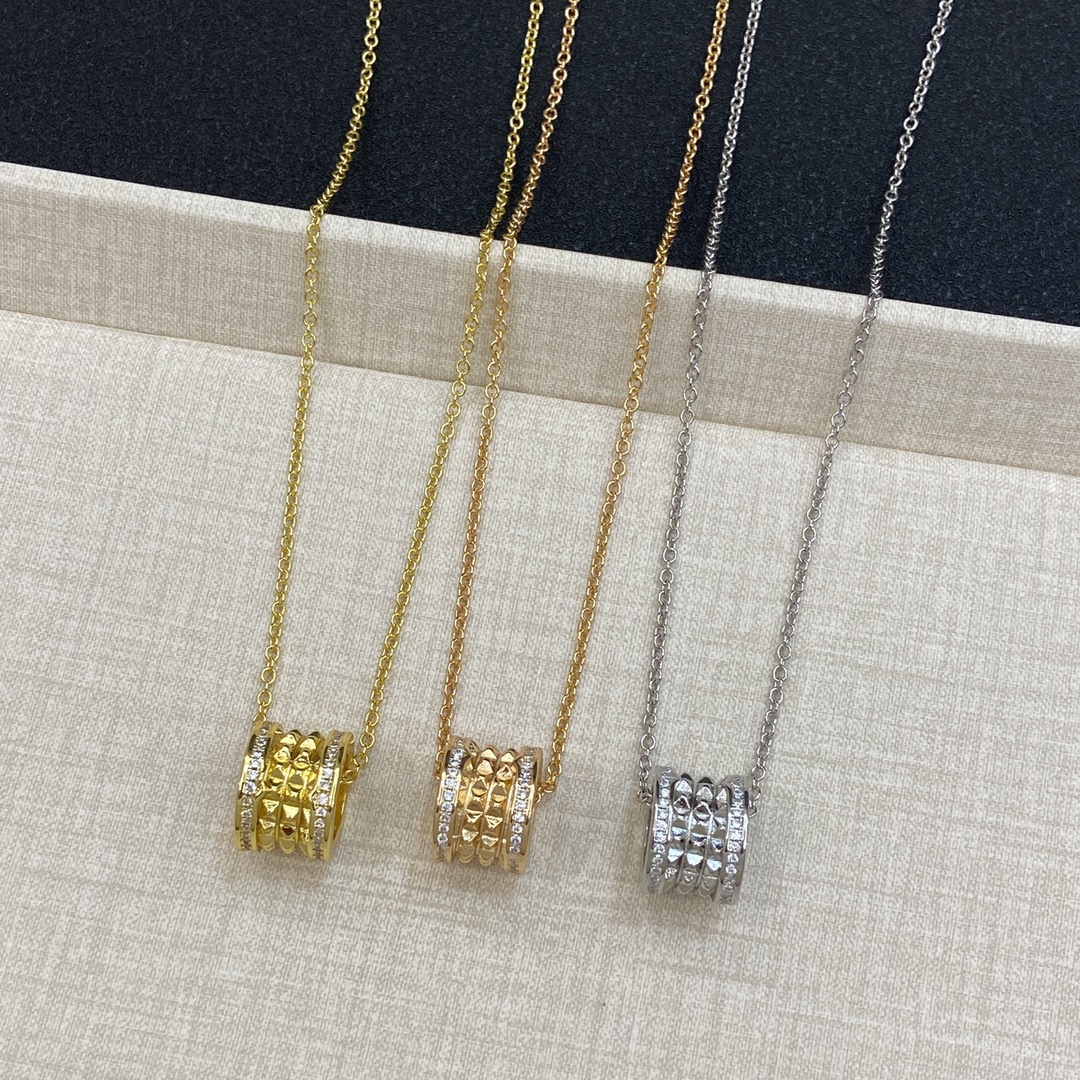 TOP BVLGARI Side Diamond Necklace - 3 Color