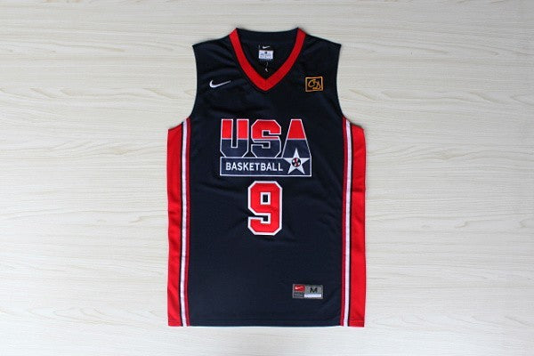 1:1 double layer solid embroidery player version Mengyi replica #9 Jordan blue suit