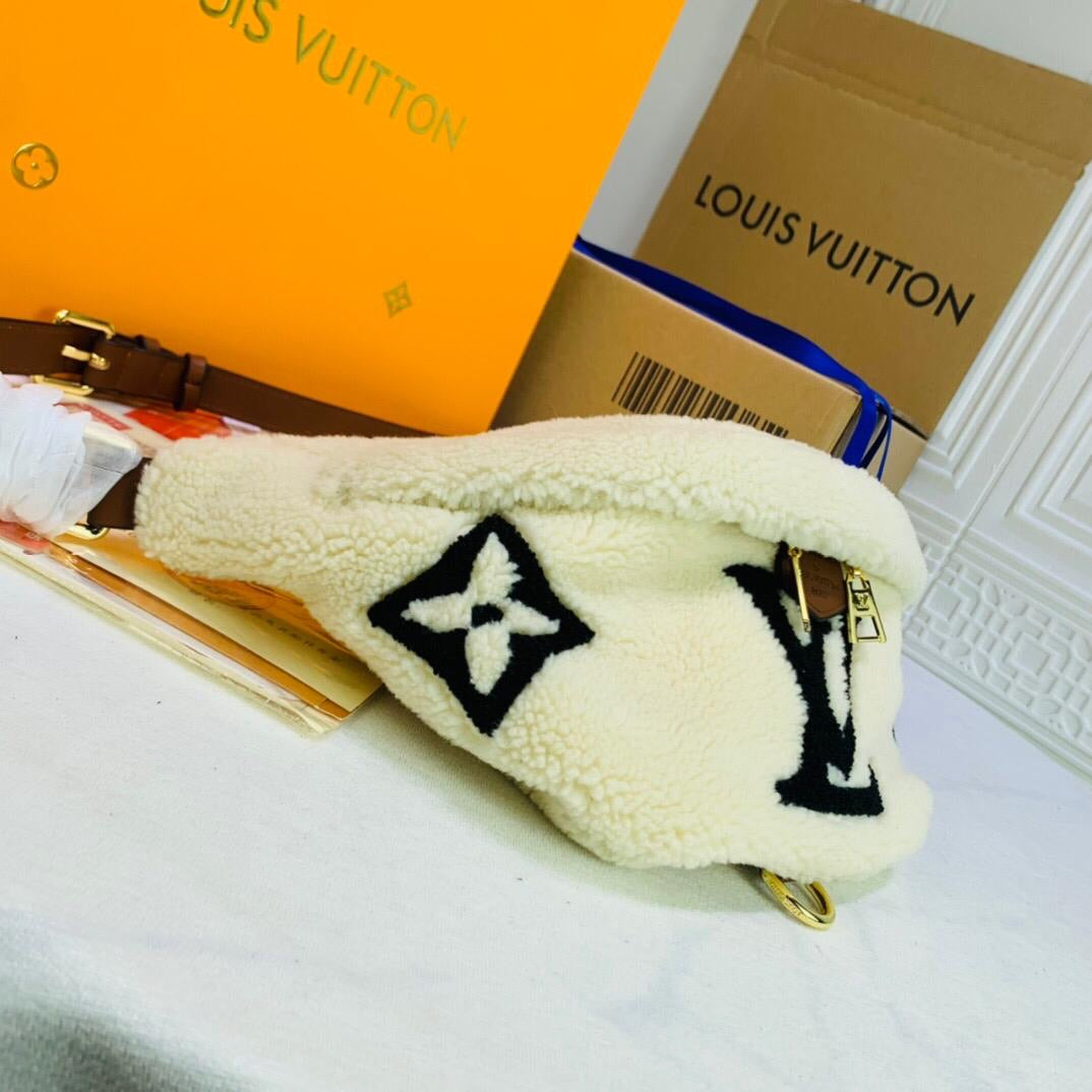 TOP Louis Vuitton LV  Teddy Bumbag 17.78 ×35.56 ×12.7 cm-White