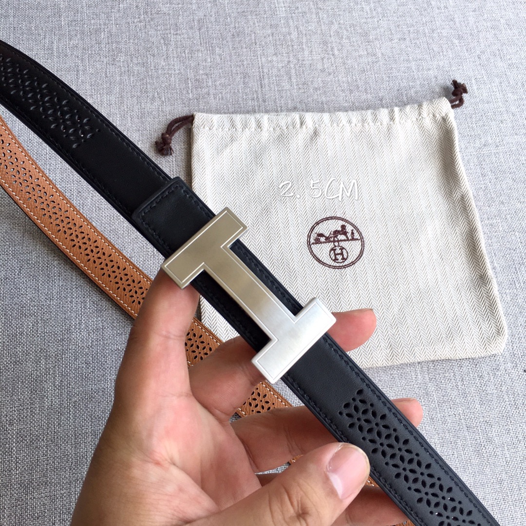 TOP HERMES Double Sided Waistband - 2.5CM - GHW/SHW