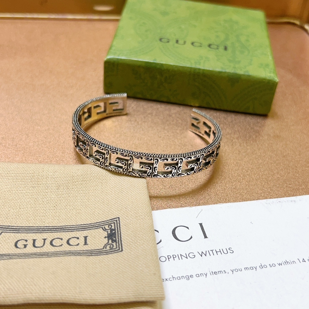 TOP GUCCI Men's/Women's Bracelet - Gunmetal