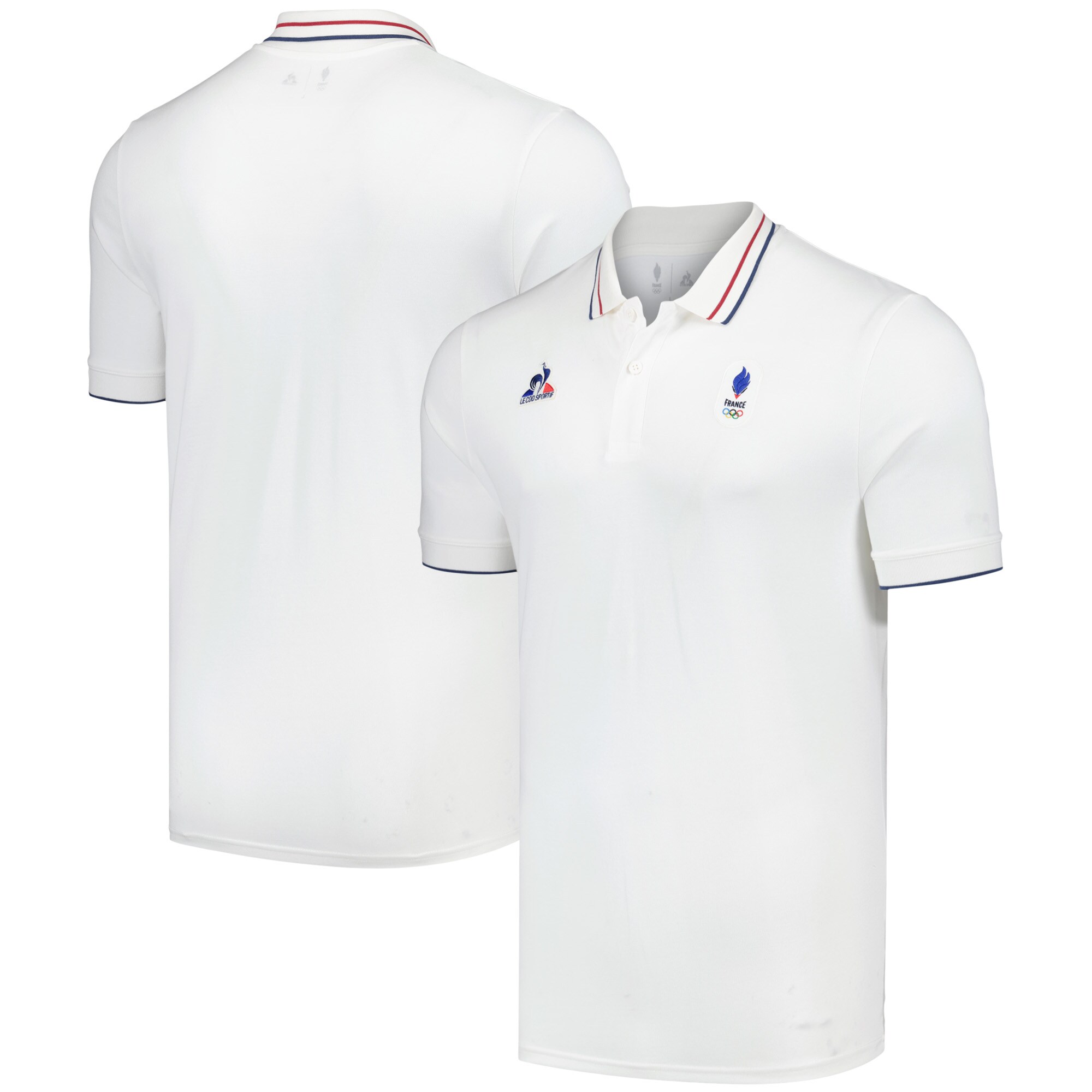 Paris 2024 Olympics Le Coq Sportif Team France Podium Polo - Ecru