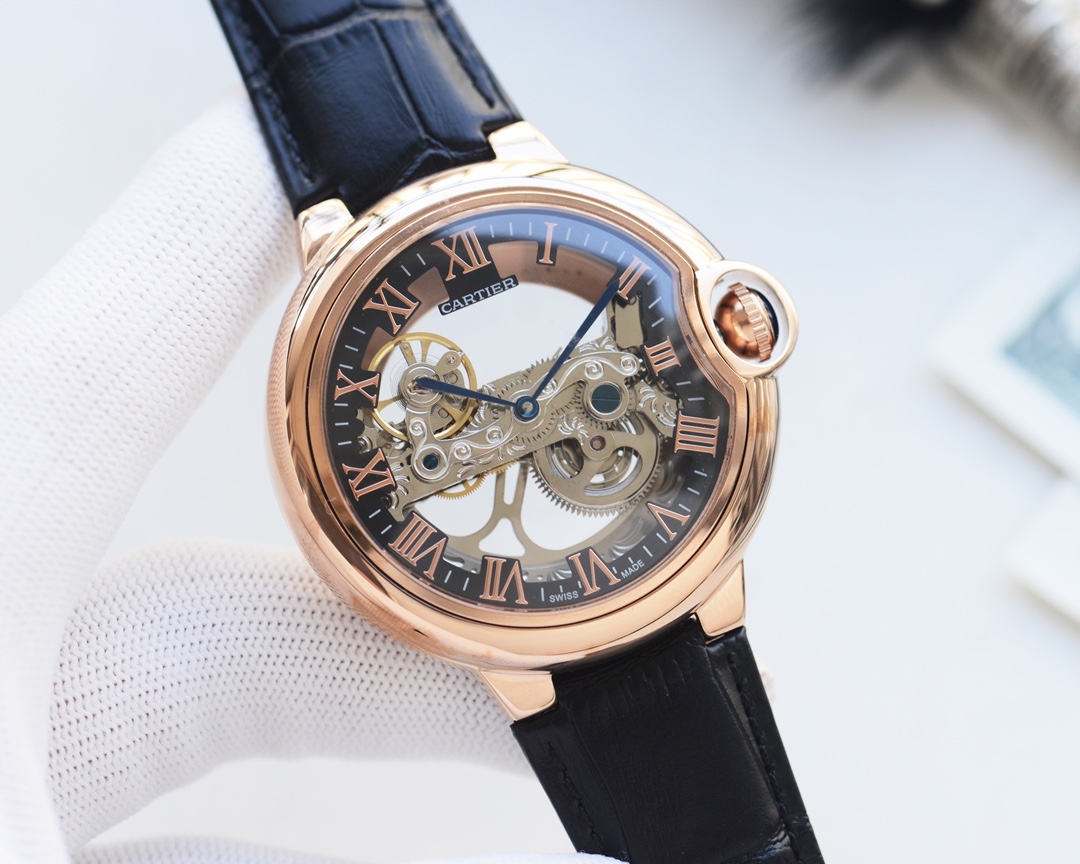 TOP Cartier Calfskin Strap 46 mm - 4 Colors