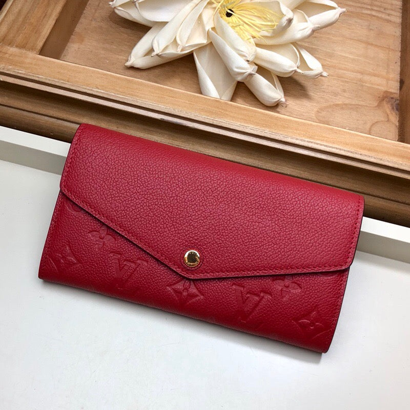 TOP Louis Vuitton LV  Sarah Empreinte Wallet - Red