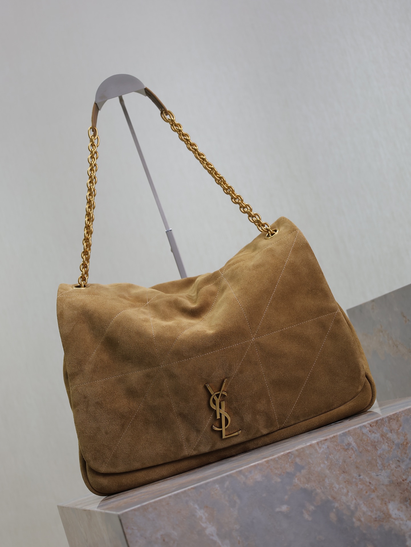 TOP Yves Saint Laurent YSL Jamie 4.3 Suede Shoulder Bag 43×29×9cm  - Brown