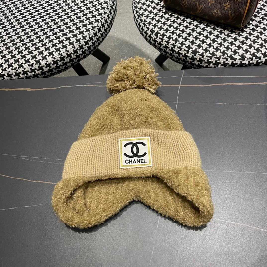 TOP CHANEL Knit Hat With Ear Protection - 2 Color