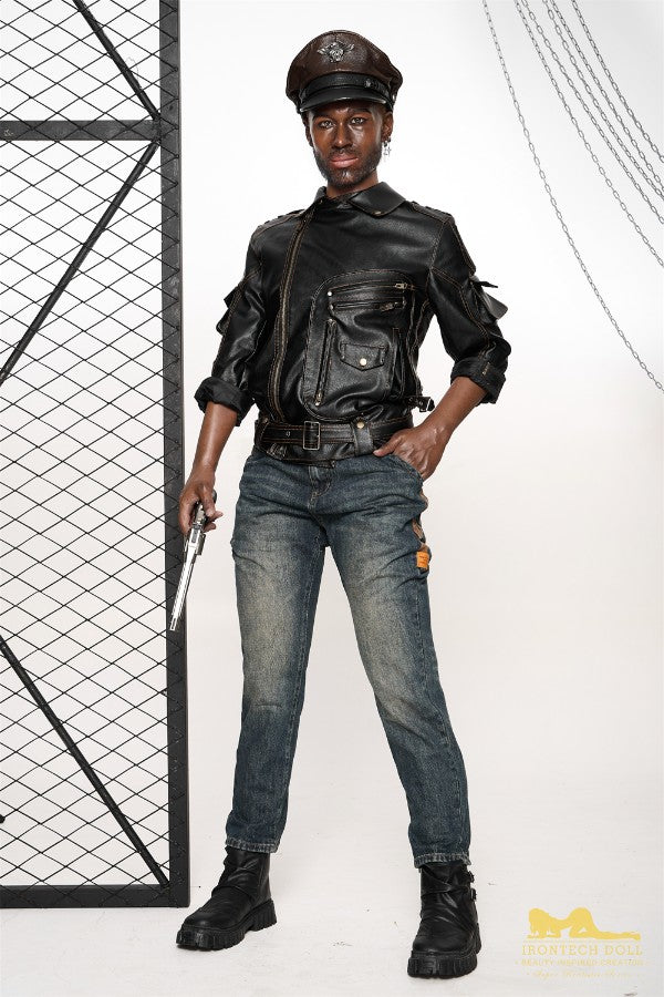 176cm/5ft9 Male Ebony|Black Tall Realistic Silicone Sex Doll - M7 Bill