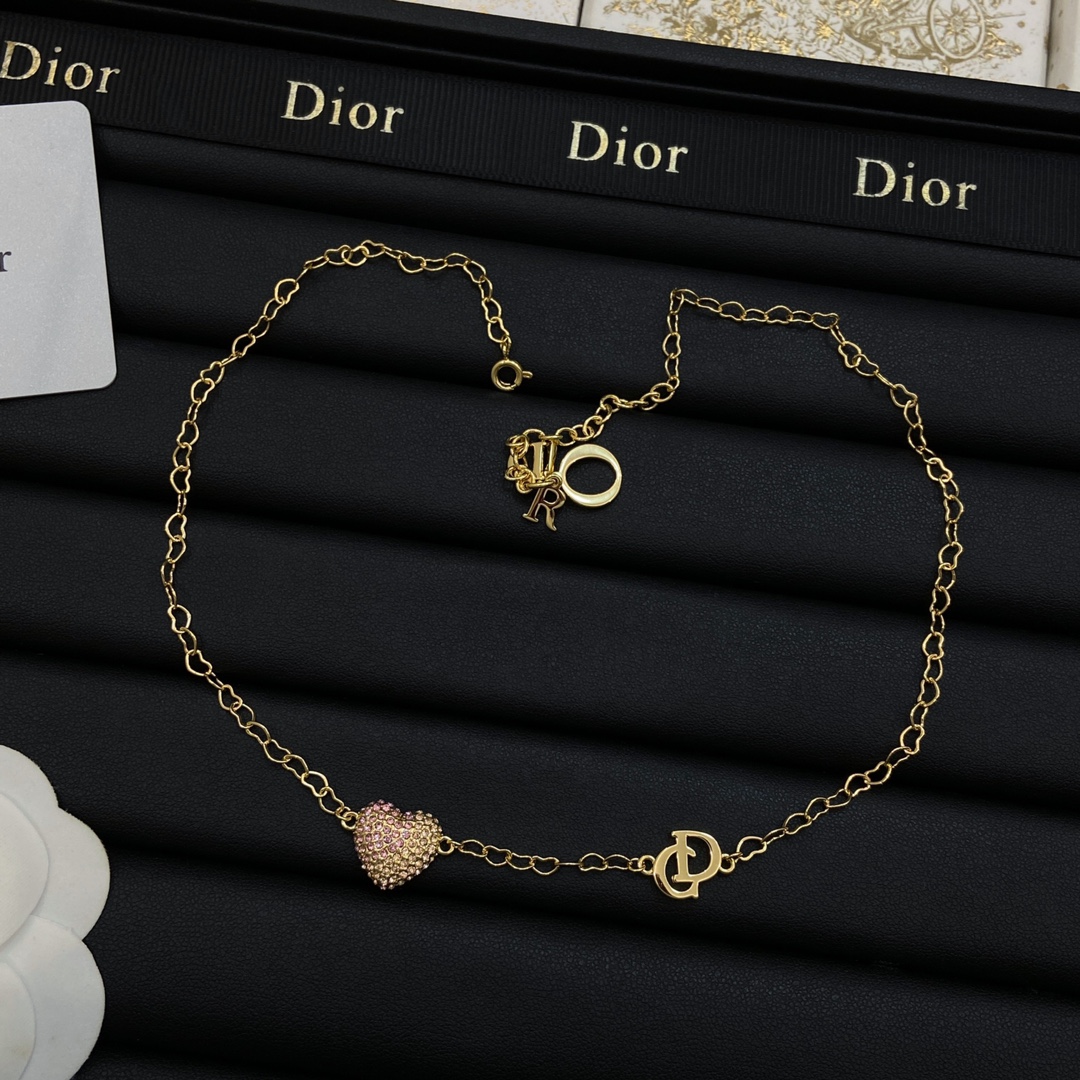 TOP Christian Dior Love Bracelet + Necklace - Gold