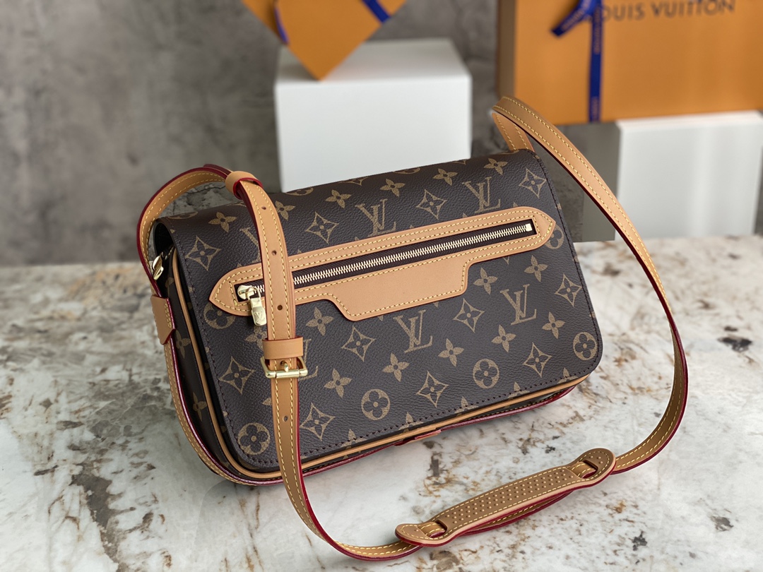 TOP Louis Vuitton LV Crossbody Bag 28x18x7cm - Brown