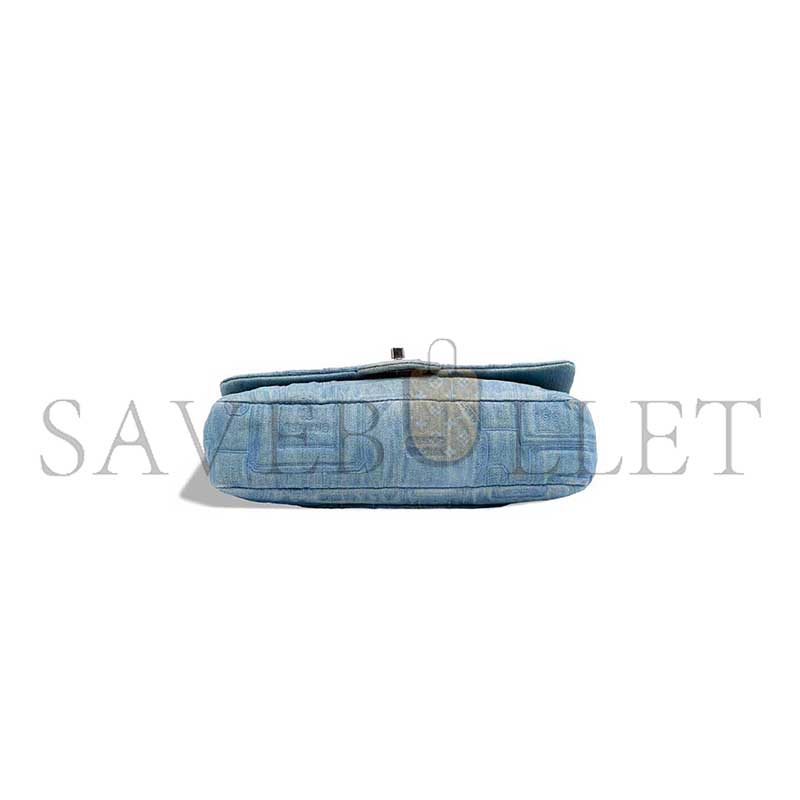 CHANEL MEDIUM PERFUME BOTTLE SINGLE FLAP CF EMBROIDERED DENIM SHOULDER BAG (25*16*6cm)