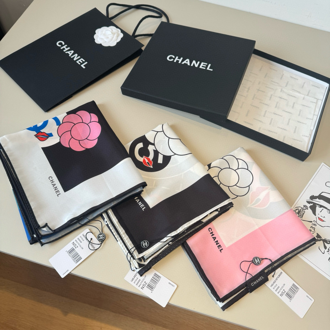 TOP Chanel Silk Scarf 90x90cm - 3 Colors