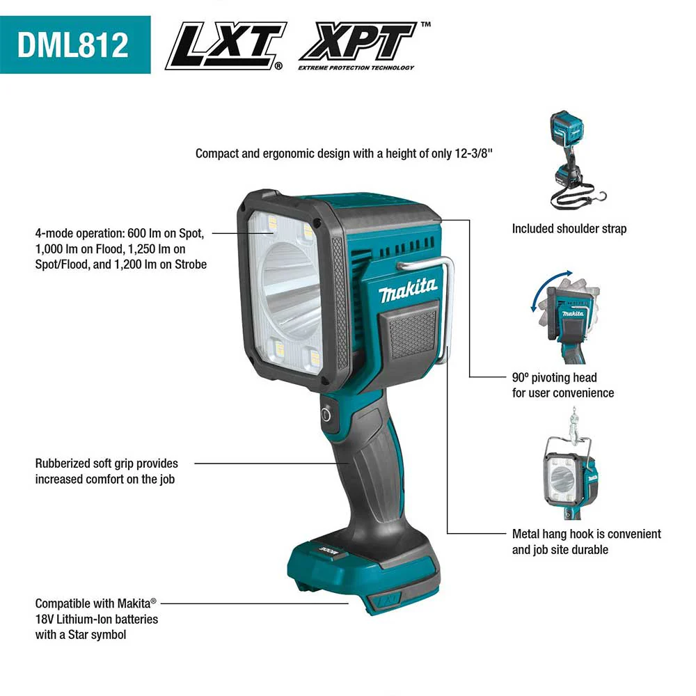 DML812 18V LXT Li-Ion Cordless L.E.D. Flashlight/Spotlight -Bare Tool