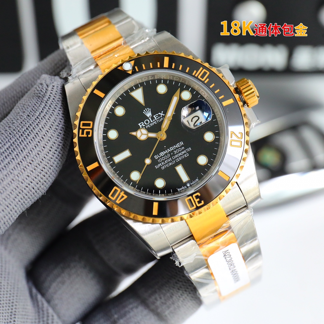 TOP ROLEX ROLEX Submariner RW3 Gold Watch 41mm - 2 Colors