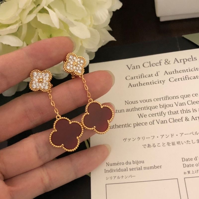Van Cleef & Arpels Vca Four-Leaf Clover Earrings Pendant